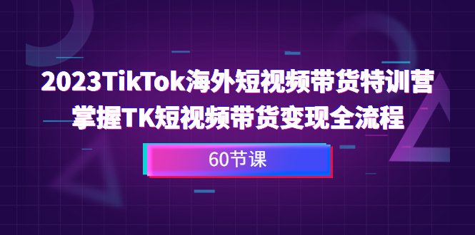 2023年TikTok海外短视频带货特训营，全面掌握TK短视频带货变现技巧 - 错分资源网